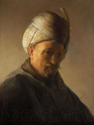 REMBRANDT Harmenszoon van Rijn Old man with turban Spain oil painting art